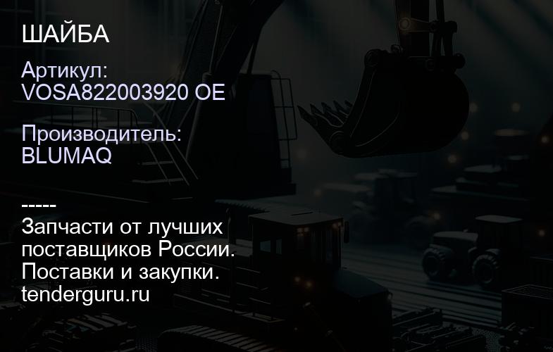 VOSA822003920 OE ШАЙБА | купить запчасти
